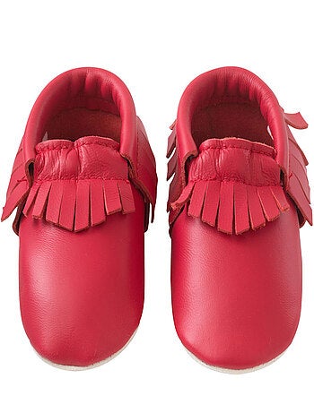 Chaussons cuir souple à franges