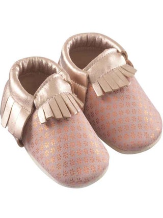 Chaussons cuir souple à franges Starlette