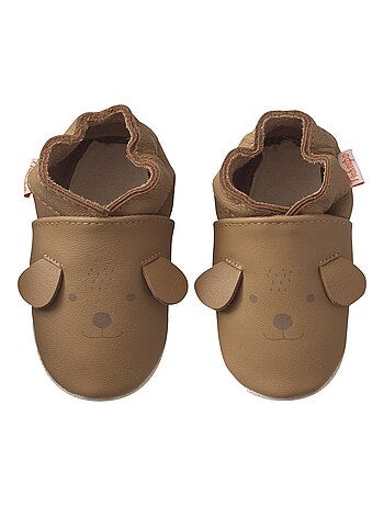 Chaussons cuir souple Colin le chien