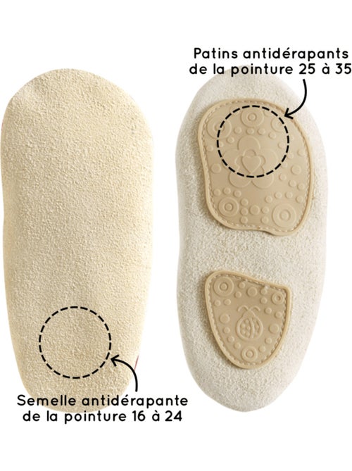 Chaussons cuir souple fourrés à pampilles - Kiabi