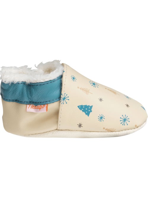 Chaussons cuir souple fourrés clotaire en hiver - Kiabi