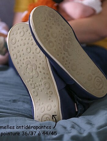 Chaussons cuir souple fourrés Elie les léopards