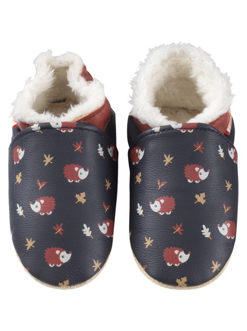 Chaussons cuir souple fourrés philéon les hérissons - Kiabi Chaussons cuir souple fourrés philéon les hérissons - Kiabi