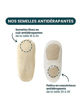 Chaussons cuir souple fourrés Suzanne le fantôme