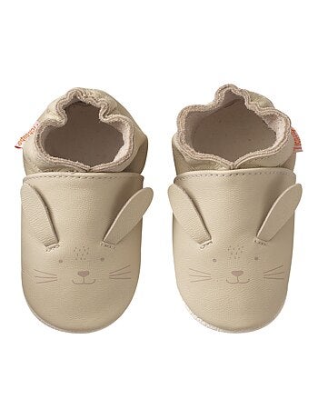 Chaussons cuir souple Marcelin le lapin