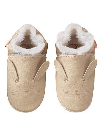 Chaussons cuir souple Marcelin le lapin