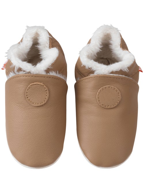 Chaussons cuir souple uni fourrés - Kiabi Chaussons cuir souple uni fourrés - Kiabi