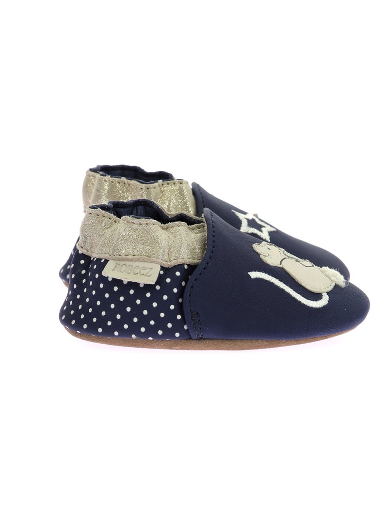 Chaussons Cuir Star Lovers Robeez Bleu marine - Kiabi