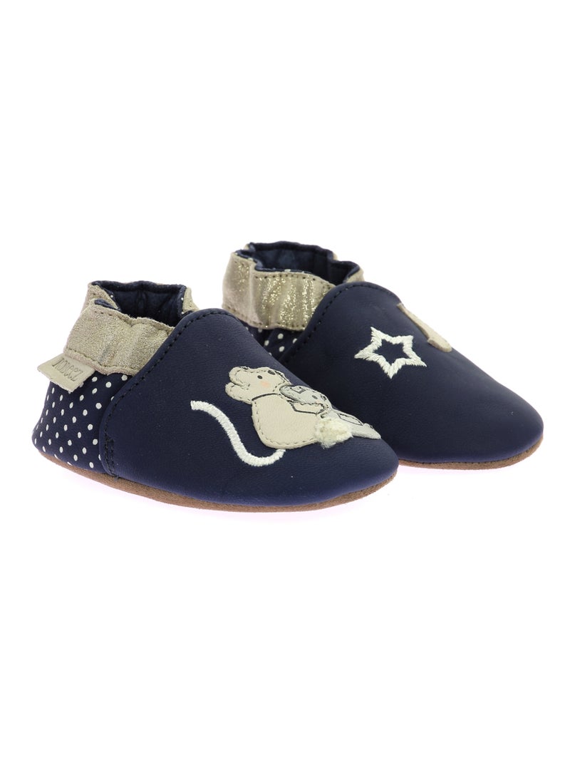 Chaussons Cuir Star Lovers Robeez Bleu marine - Kiabi