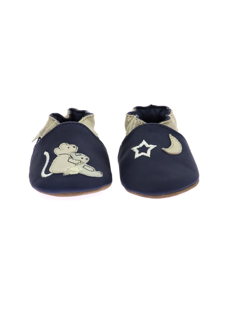 Chaussons Cuir Star Lovers Robeez Bleu marine - Kiabi