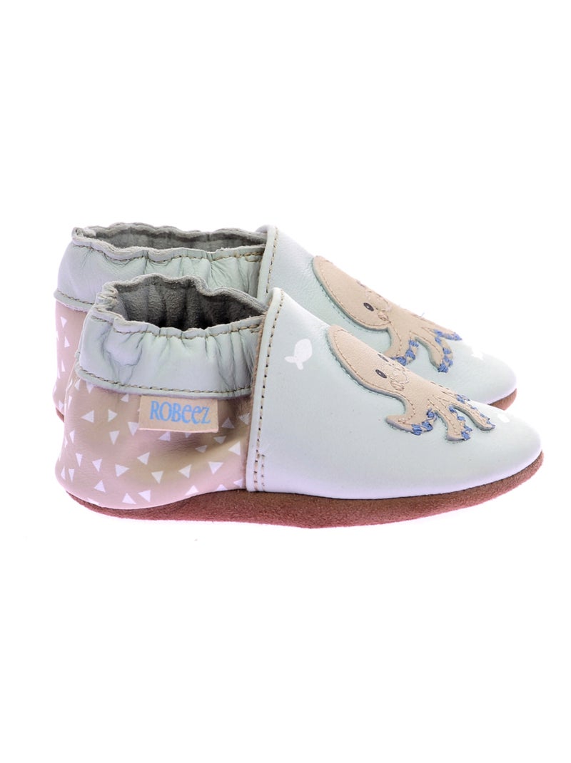 Chaussons Cuir Sweet Octopus Robeez Bleu - Kiabi
