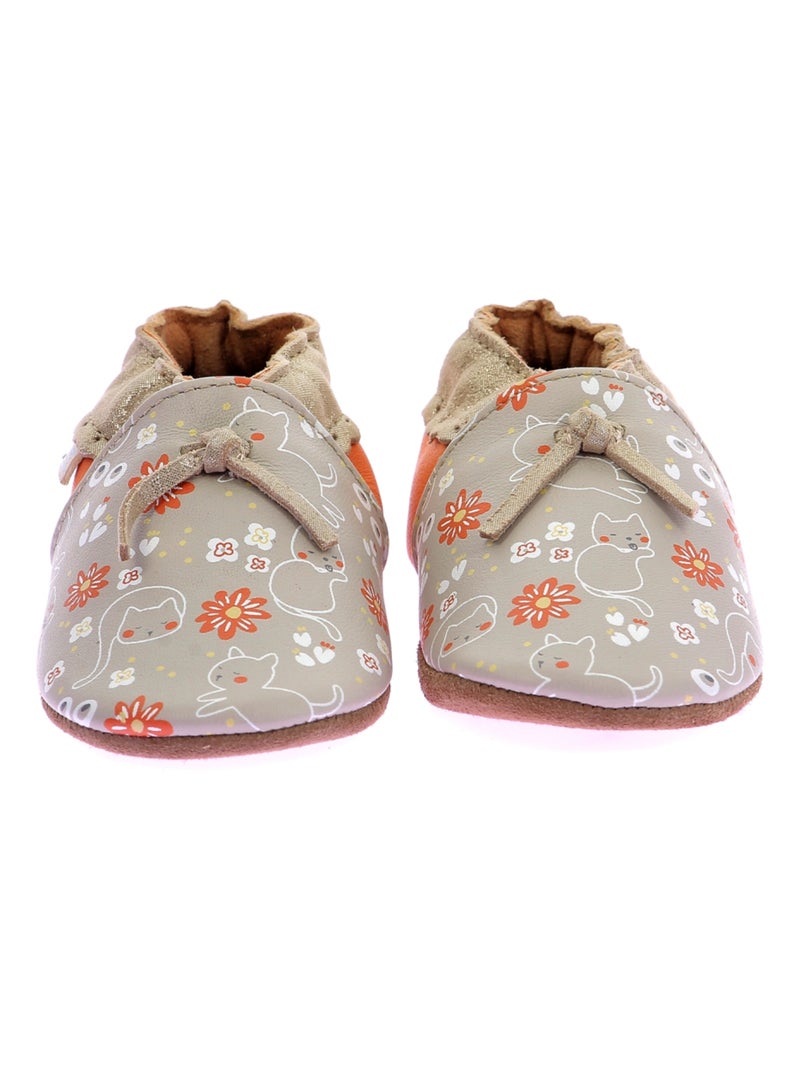 Chaussons Cuir Valley Nap Robeez Gris - Kiabi