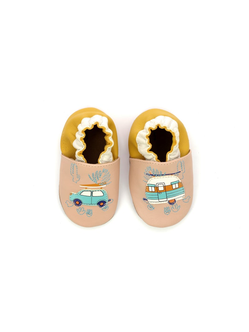 Chaussons Cuir Vintage Rest Robeez Beige - Kiabi