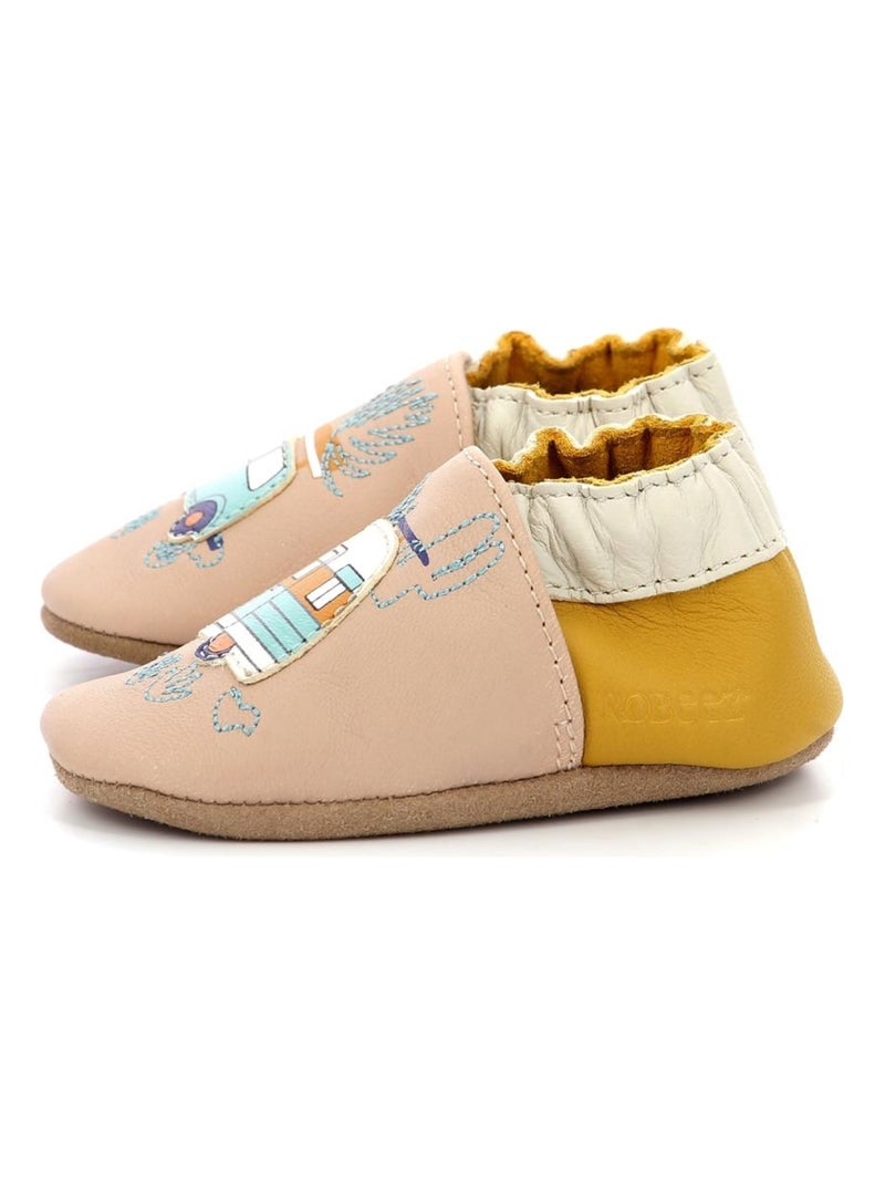 Chaussons Cuir Vintage Rest Robeez Beige - Kiabi