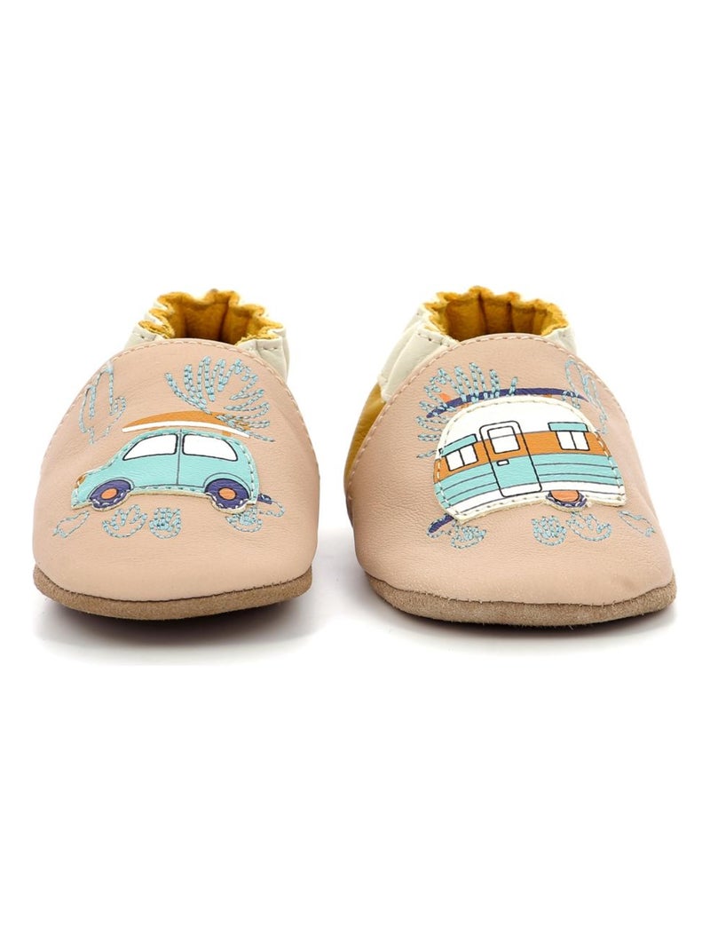 Chaussons Cuir Vintage Rest Robeez Beige - Kiabi