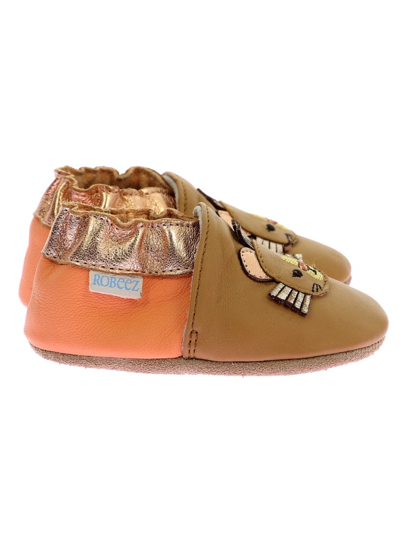 Chaussons Cuir Wild And Cute Robeez Camel - Kiabi