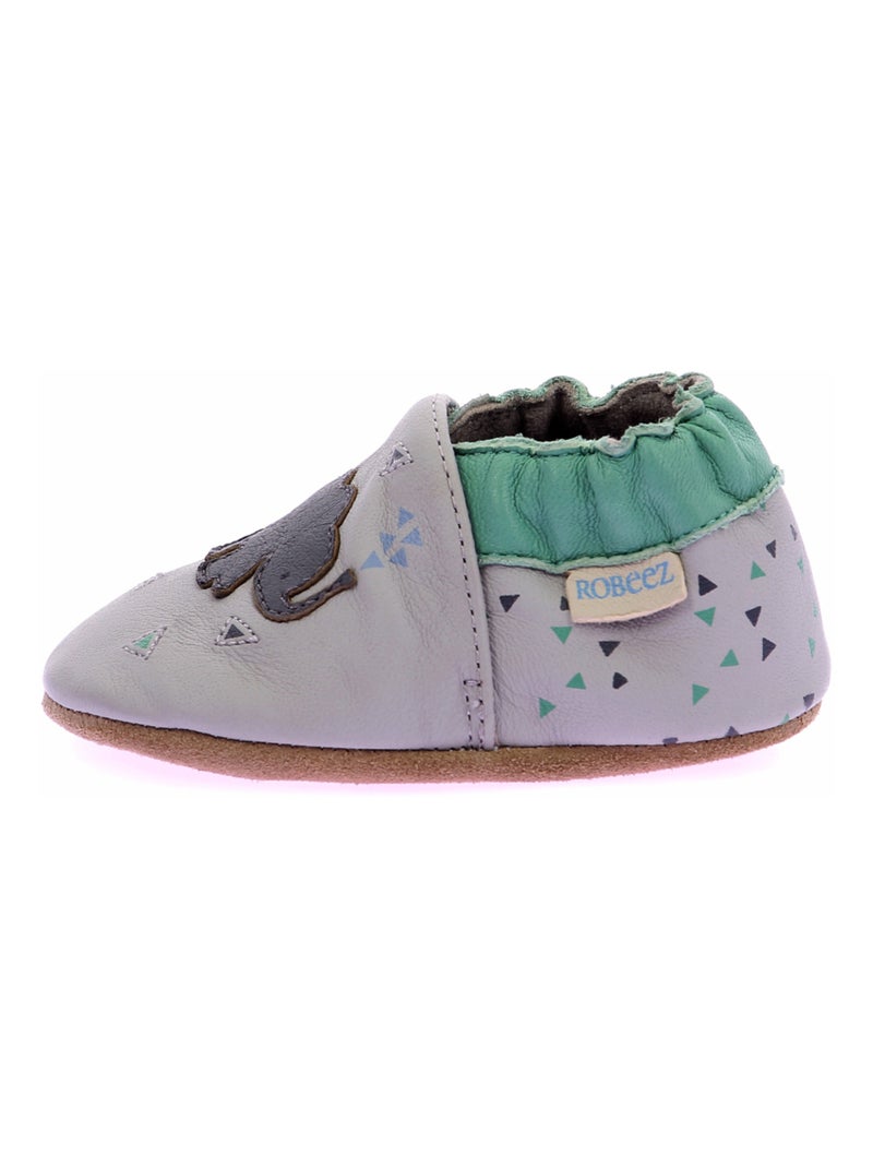 Chaussons Cuir Wild Elefant Robeez Gris - Kiabi