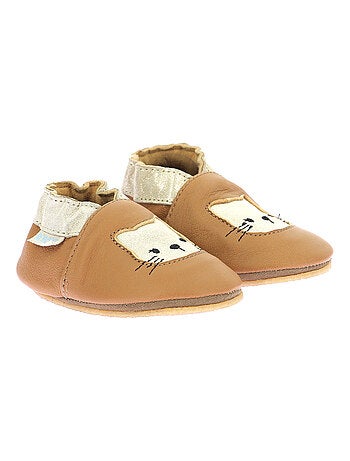 Chaussons Cuir Wild Kitten Semelle Crepe Robeez
