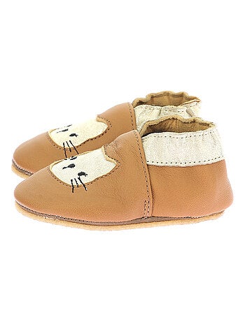 Chaussons Cuir Wild Kitten Semelle Crepe Robeez