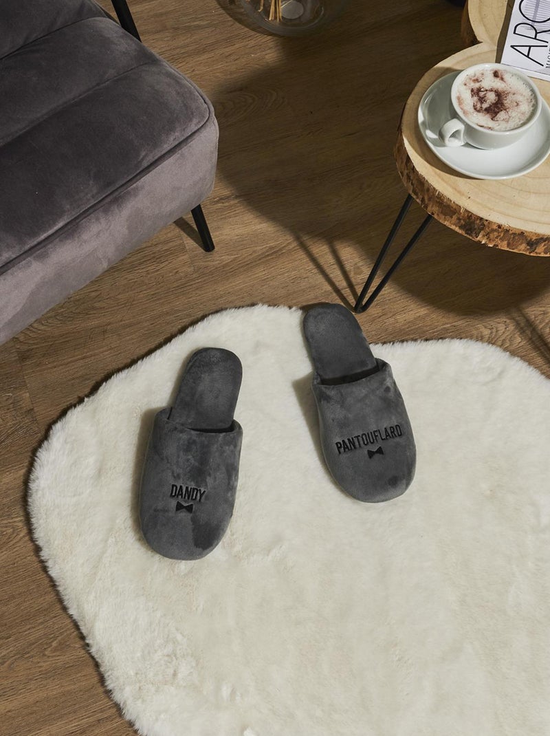 Chaussons de bain collection L'ESPRIT DU CANAP' Gris - Kiabi
