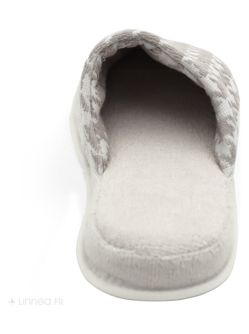 Chaussons de bain PIED-DE-POULE Beige - Kiabi