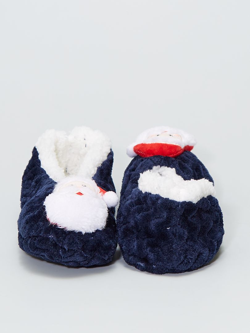 Chaussons de Noël bleu - Kiabi