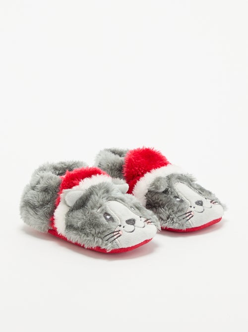 Chaussons de Noël 'chat' - Kiabi