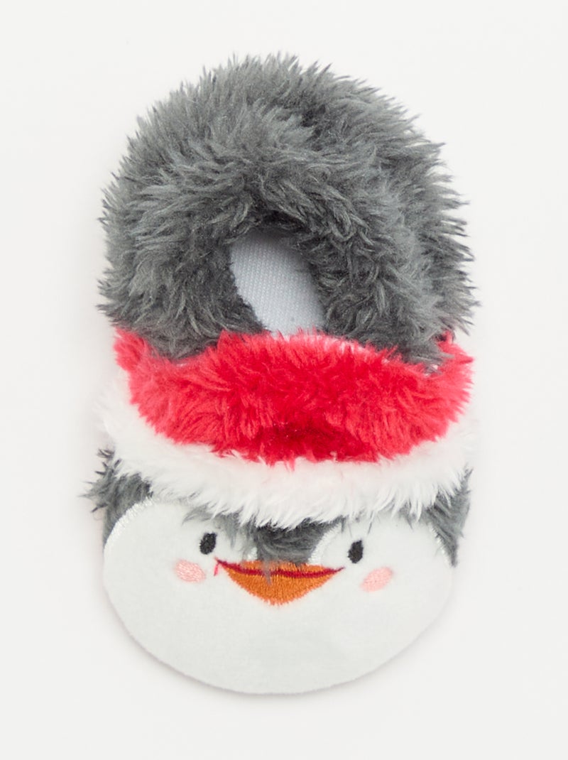 Chaussons de Noël 'pingouin' Noir - Kiabi