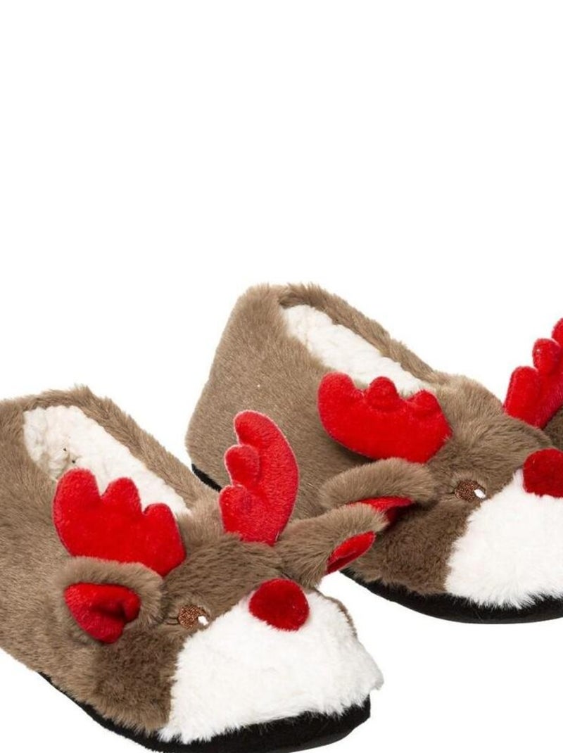 Chaussons de Noël renne marron 36/38 Marron - Kiabi