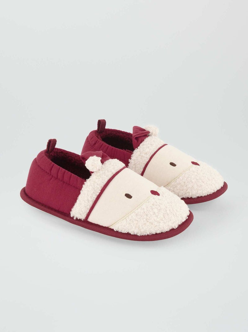 Chaussons de Noël Rouge - Kiabi