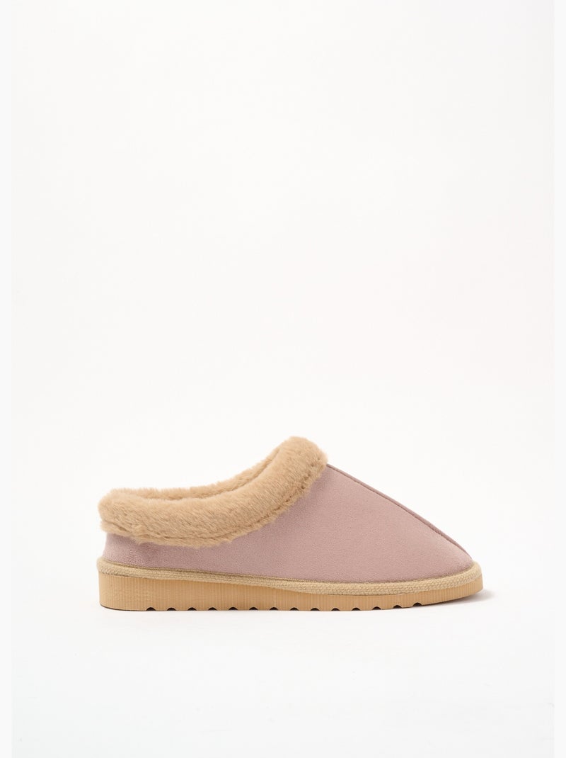Chaussons doux fourrés largeur confort - Afibel Beige - Kiabi