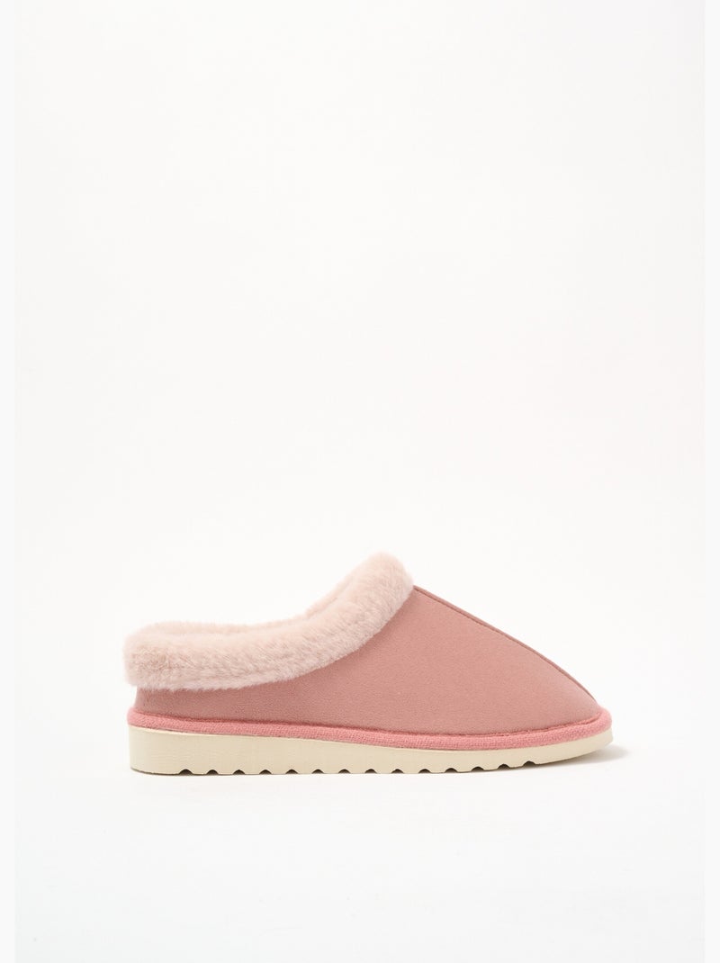 Chaussons doux fourrés largeur confort - Afibel Rose - Kiabi