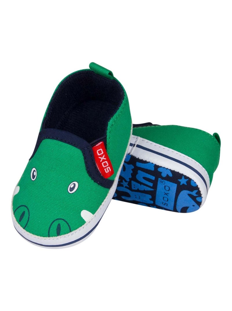 Chaussons doux pour bébé, Crocodile Soxo Vert - Kiabi