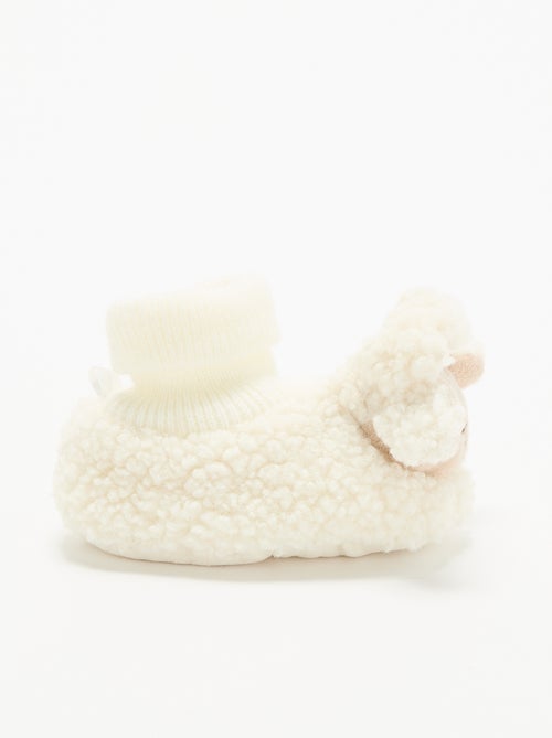 Chaussons effet moutonné avec tête d'animal - Kiabi