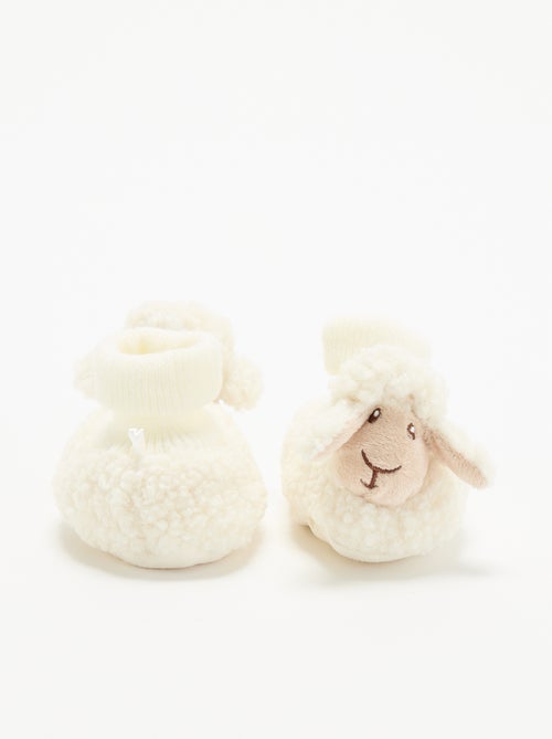 Chaussons effet moutonné avec tête d'animal - Kiabi