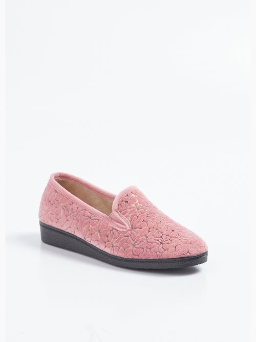 Chaussons élastiqués grande largeur intérieur duveteux - Afibel - Kiabi