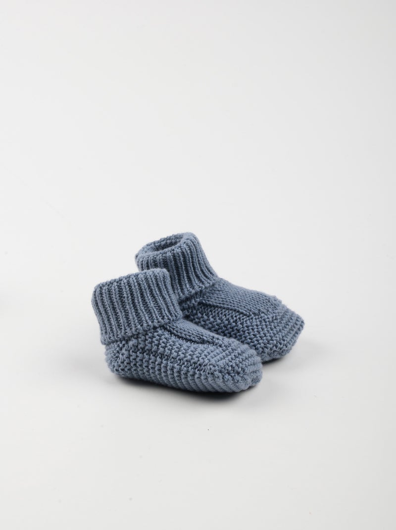 Chaussons en coton Bleu - Kiabi