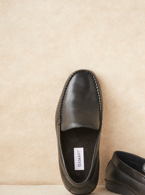 Chaussons en cuir grainé - Damart - Kiabi