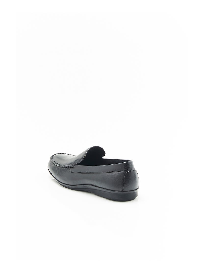 Chaussons en cuir grainé - Damart Noir - Kiabi