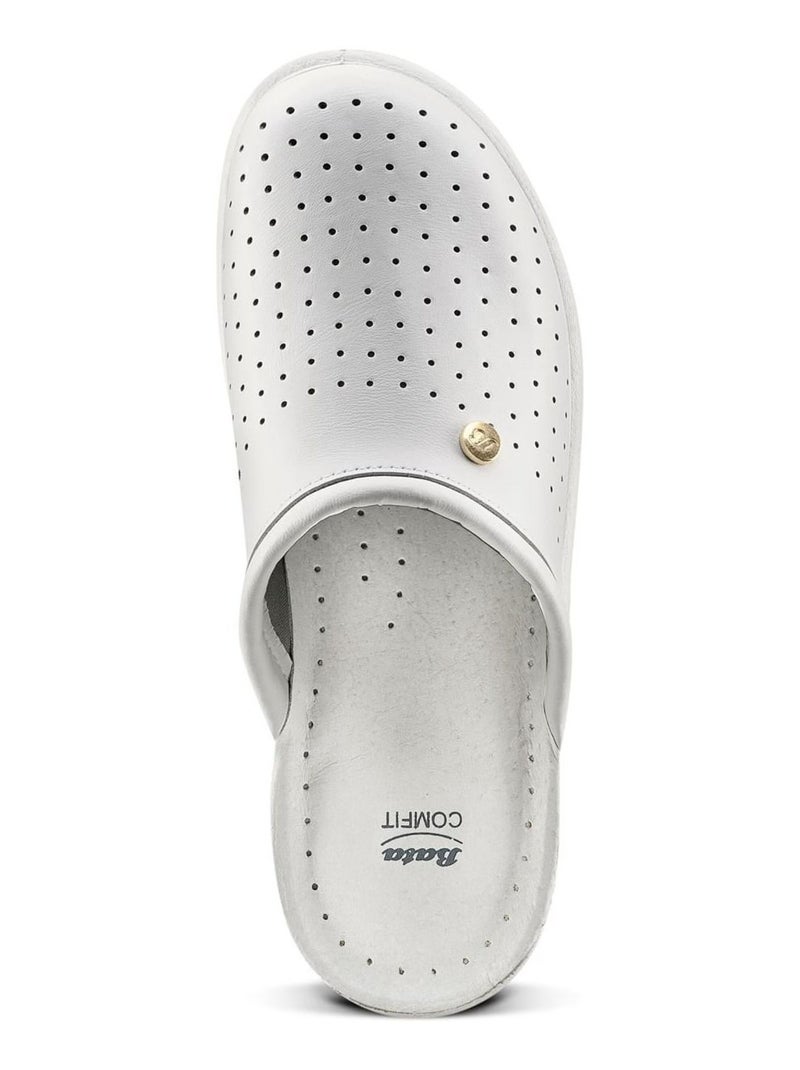 Chaussons en cuir véritable BATA Blanc - Kiabi