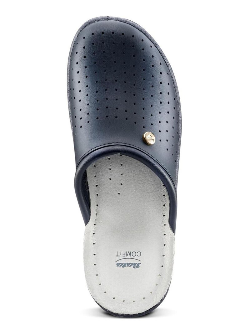 Chaussons en cuir véritable BATA Bleu - Kiabi