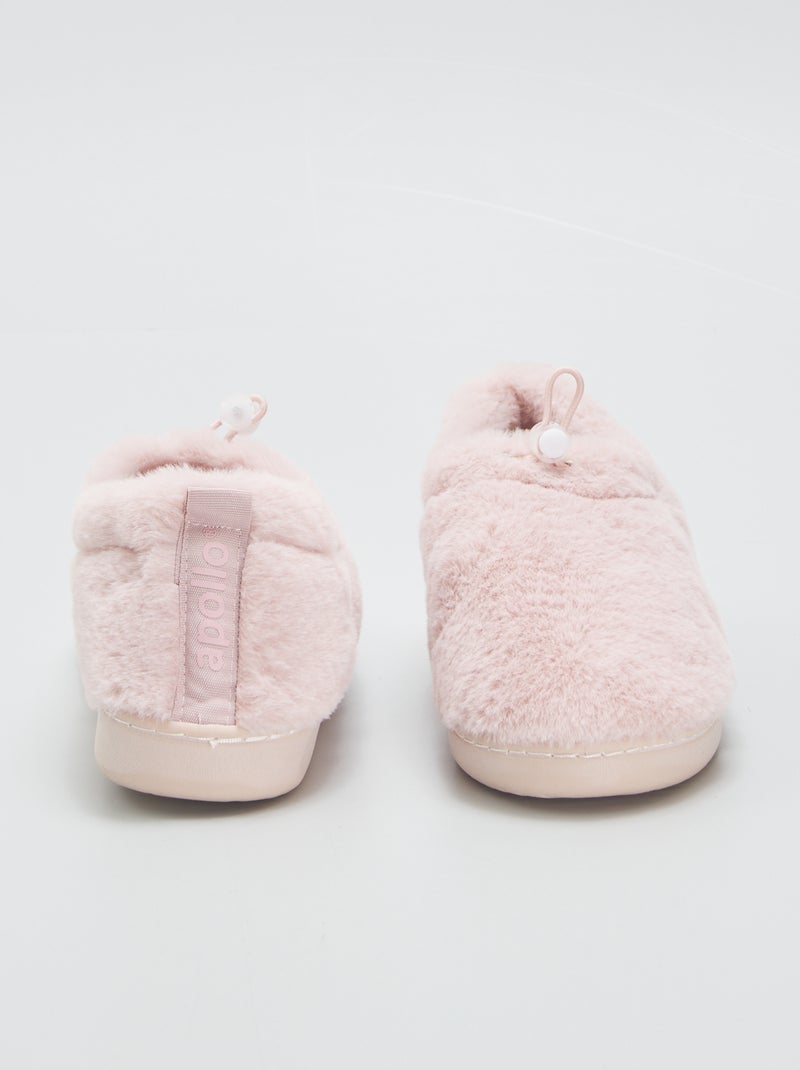 Chaussons Fausse Fourrure Pompon Antidérapant Claire Femme ETINCELLE