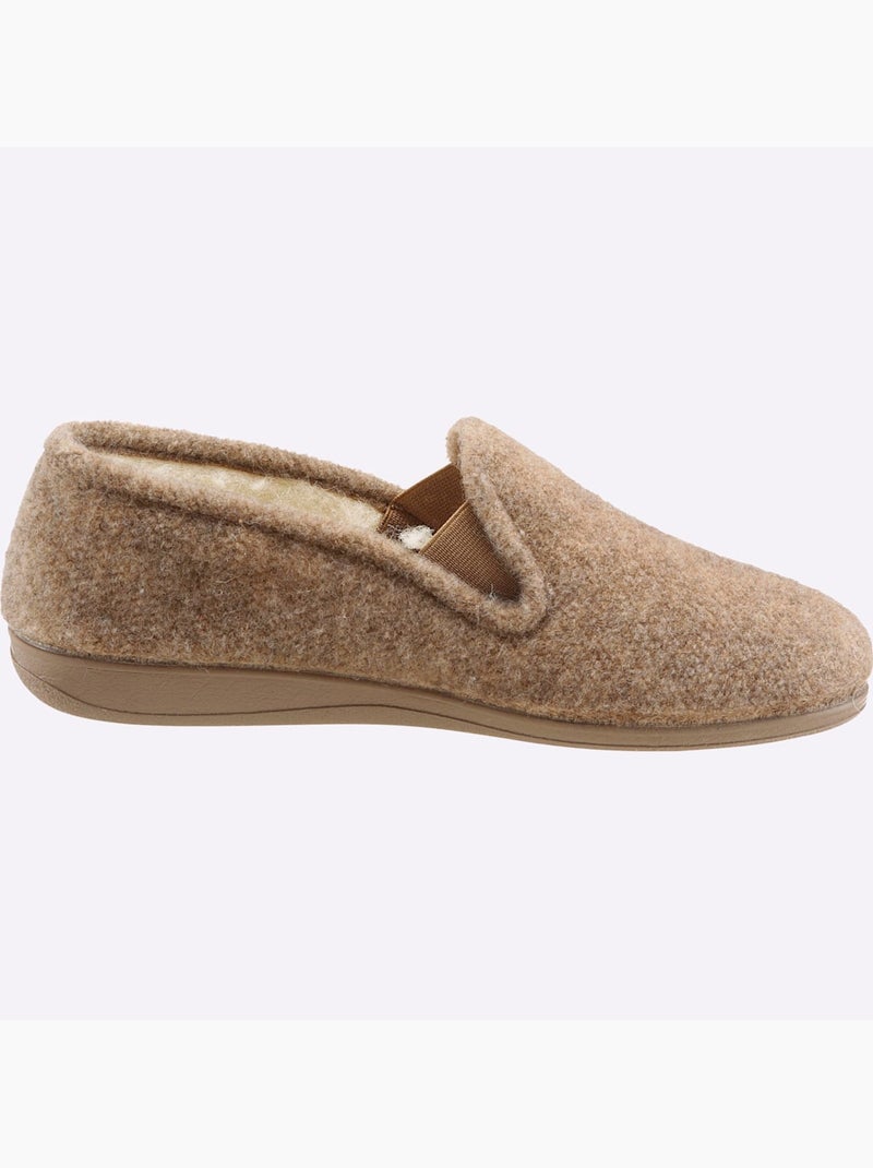 Chaussons en feutre avec intérieur en laine et élastiques - taille standard - witt Beige - Kiabi