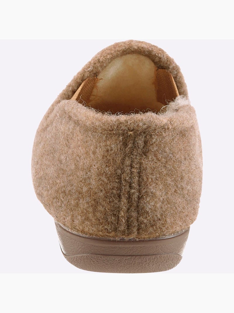 Chaussons en feutre avec intérieur en laine et élastiques - taille standard - witt Beige - Kiabi
