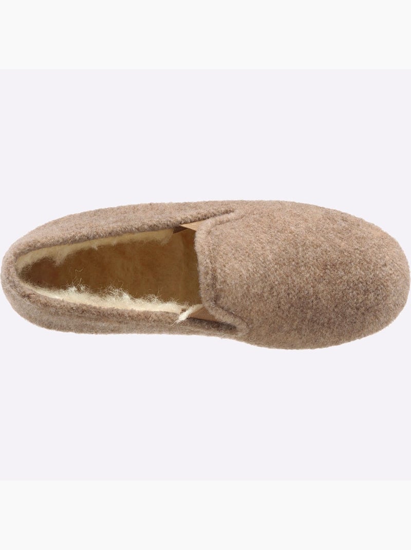 Chaussons en feutre avec intérieur en laine et élastiques - taille standard - witt Beige - Kiabi