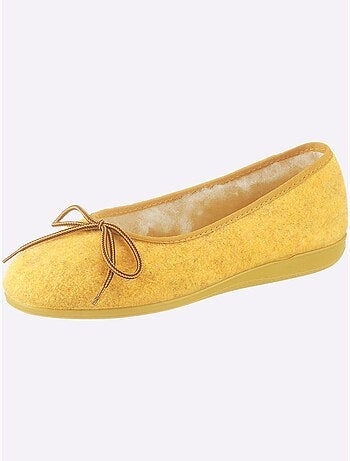 Chaussons en feutre avec nœud décoratif et doublure en laine - Taille standard - Witt