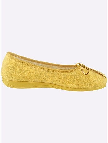 Chaussons en feutre avec nœud décoratif et doublure en laine - Taille standard - Witt