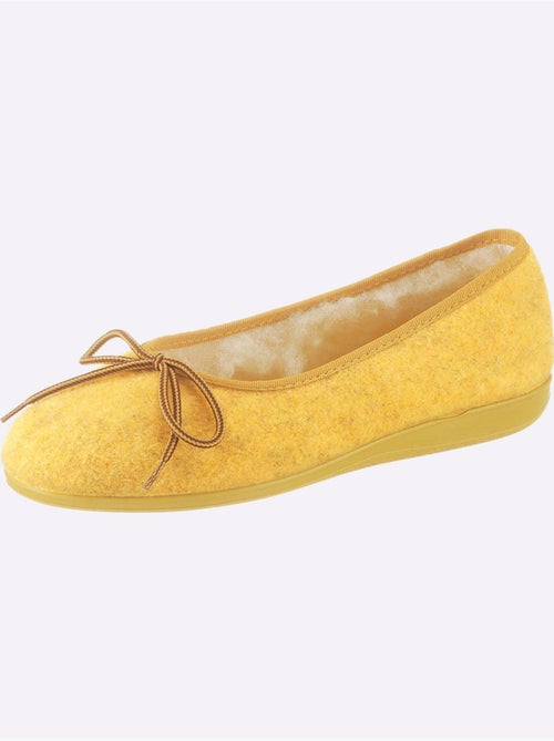 Chaussons en feutre avec nœud décoratif et doublure en laine - Taille standard - Witt - Kiabi