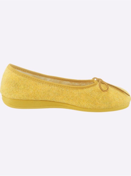 Chaussons en feutre avec nœud décoratif et doublure en laine - Taille standard - Witt - Kiabi