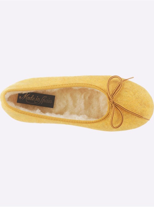 Chaussons en feutre avec nœud décoratif et doublure en laine - Taille standard - Witt - Kiabi